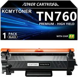 KCMYTONER TN760 Toner Cartridge Compatible for Brother TN-760 TN730-1 Pack 1 Pack, Bundle of 2