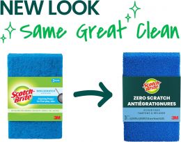 Scotch-Brite Zero Scratch Scouring Pad 3 Pack, Bundle of 8