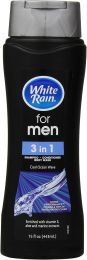 White Rain Mens 3-in-1 Shampoo + 15 oz, Bundle of 7