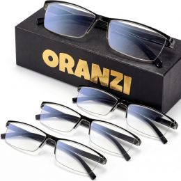 ORANZI 2.5 Reading Glasses Men Blue Light Readers Glass, Bundle of 3