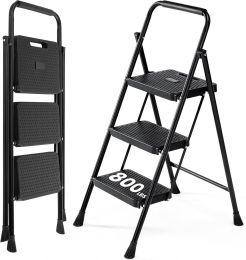 OLIXIS 3 Step Ladder Foldable 800lbs