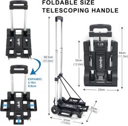 ZHJINGYU Folding Hand Truck Aluminum Trolley Aluminum Foldable