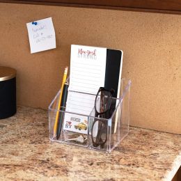 Isaac Jacobs Clear Acrylic 3-Compartment Organizer, Bundle of 2