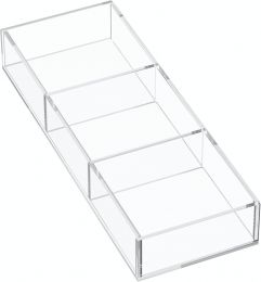 HIIMIEI 3 Section Acrylic Drawer Organizer Tray, Bundle of 2