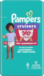 Pampers Cruisers 360 Baby Diapers 17 Count, Bundle of 3
