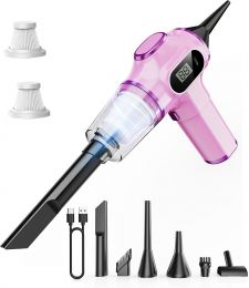 Nikocreos Pink Car Vacuum Cleaner Portable, Bundle of 3