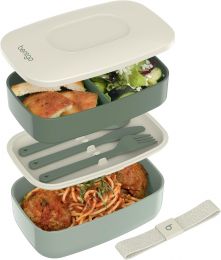 Bentgo Classic Stackable 3-Compartment Adult Bento-Style Lunch Box, Bundle of 2