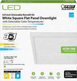 Feit Electric LED Square Flat Panel Downlight Electric 6 inch, Bundle of 2