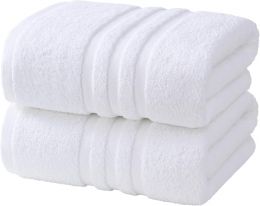 Velqora Large 100% Organic Cotton Bath Towels 2 Cotton 2 Pack, 30x60 in