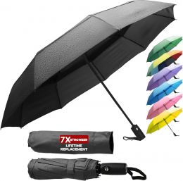 ZENO Travel Umbrella Compact - Small Umbrella for Backpack Glass Portable, Bundle of 3