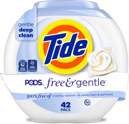 Tide Pods Free and Gentle Laundry Detergent Soap 42 Count, Bundle of 3