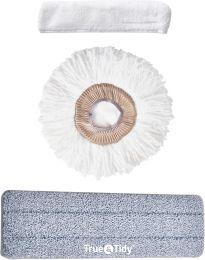 True & Tidy 3pc Reusable Mop Pad 3pc, Bundle of 2
