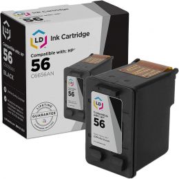 LD Remanufactured Ink Cartridge Replacement for HP 56 C6656AN, Bundle of 2