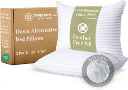 Threadmill 300 Thread Count Cotton King Pillow Cotton 2-Pack, 20x36 in