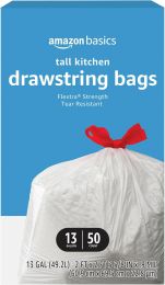 Visit the Store Flextra Tall Kitchen Drawstring Trash Bags 50 Count, 13 Gallon, Bundle of 2