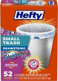 Hefty 4 Gallon Small Trash Bags 52ct, 4 Gallon, Bundle of 4