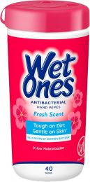 Wet Ones Antibacterial Hand Wipes 40 Count, Bundle of 7
