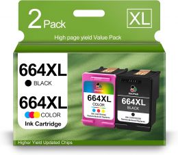 SHUPAN 664XL Ink Cartridge Replacement for HP 664 664XL 2Pack