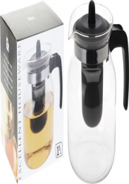 Excellent Houseware 1500ML Black Glass Tea Pot (Each)