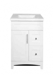 30" White Shaker Door & Drawer Vanity Combo (Each)