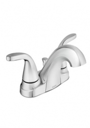 4 in. Chrome Finish Washerless Double Lever Lavatory Faucet (Each)