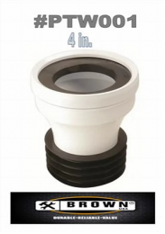 4 in. White PVC Straight P-Trap Pan Connector With Rubber Gasket (Each)