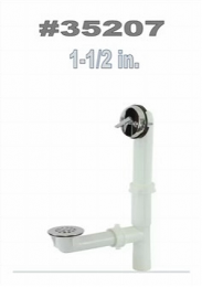 1-1/2 in. White Plastic Trip Lever Bath Waste (Each)