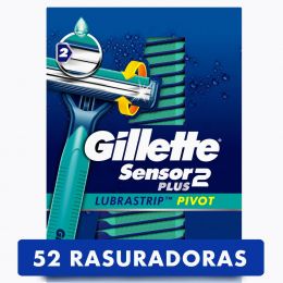 Gillette Razor Sensor2 Plus + Lubrastrip Disposable 52 Units