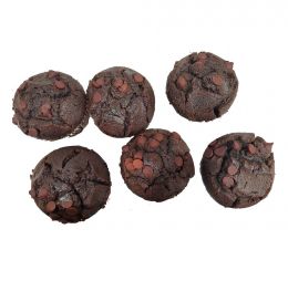 Selection Double Chocolate Muffins Freshly Baked 6 Units
