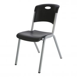 Lifetime Products Black Stacking Chair 35 cm x 45.5 cm x 60 cm / 13" x 17.9" x 23"