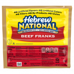 Hebrew National Beef Hot Dog 3 Units / 340 g / 12 oz