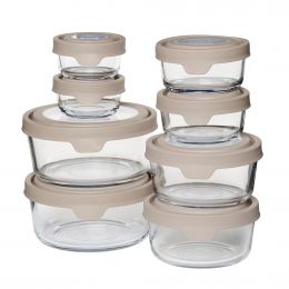 Selection Set of Glass Containers with Lids 16 Pieces