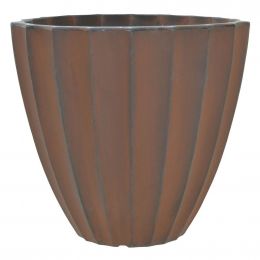 DGP Decorative Planter in Rust Color with Wavy Design 50.8 cm x 38.1 cm / 20" x 15"