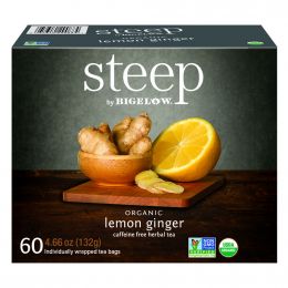 Steep Organic Lemon Ginger Tea 60 bags / 2.2 g / 0.07 oz