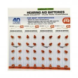 Selection Hearing Aid Batteries Size 312 / 40 Units