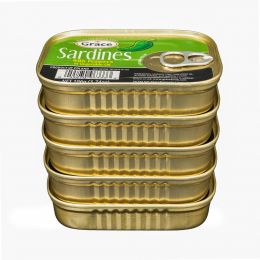 Grace Canned Sardines with Peppers in Vegetable Oil 5 Units / 106 g / 3.74 oz