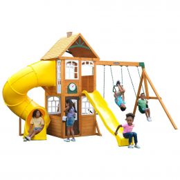 Kidkraft Castlewood Playset Clubhouse with Slides and Swings