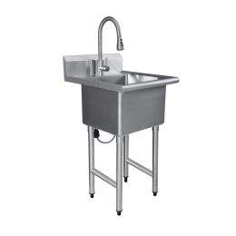 Stainless Steel Sink with Faucet 64 cm x 56.89 cm x 55.11 cm / 25.20'' × 22.40'' × 21.70''