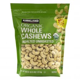 Kirkland Signature Organic Salt Free Unroasted Whole Cashews 1.13 kg / 40 oz