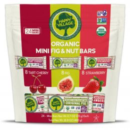 Happy Village Organic Fig and Nut Mini Bars 24 Units / 20 g / 0.7 oz