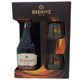 Beehive VSOP Brandy 700 mL / 23.67 oz + 2 Glasses