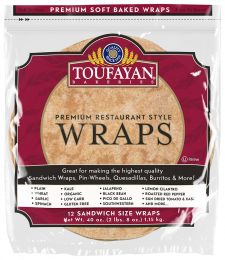 Toufayan Whole Wheat Tortillas 12 Units / 95 g / 3.3 oz