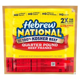 Hebrew National Quarter Pound Hot Dogs 1.59 kg / 3.5 lb