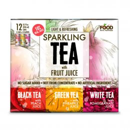 Food With Purpose Sparkling Tea Infused with Fruit Juice - Sugar Free 12 Units / 250 mL / 8.5 oz