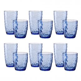 12-Piece Hammered Glass Set