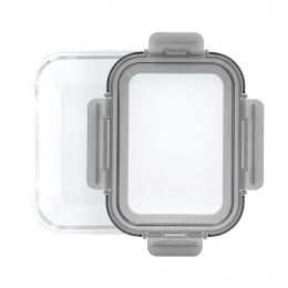 Just Cook 8-Piece Rectangular Glass Containers with Expandable Silicone Lids
