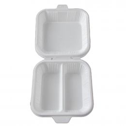 Eco Eat Two-Compartment Food Biodegradable Containers 50 Units