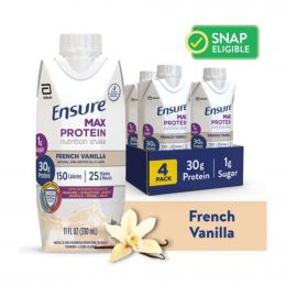 Ensure Max Protein French Vanilla Nutritional Shake 4 Units / 330 mL / 11.16 oz