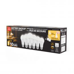 Globe Powerbuilt LED Bulbs with Battery Backup 6 Units + 2 Adapters