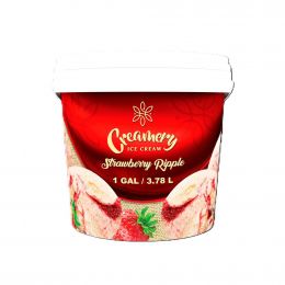 Creamery Novelties Strawberry Ripple Ice Cream 3.78 L / 1 gal